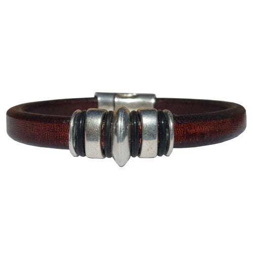 Silver Jupiter Leather Bracelet