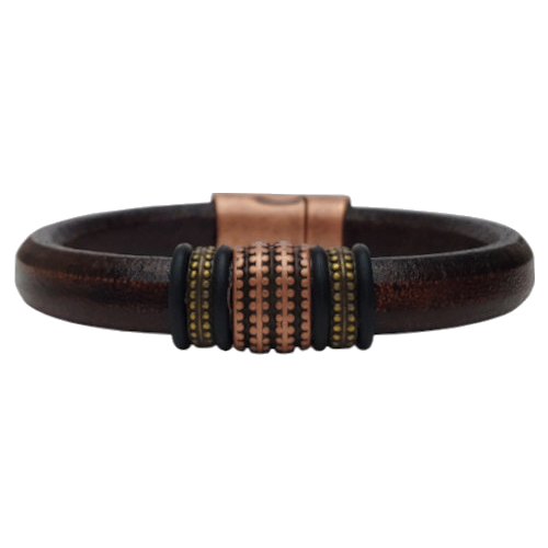 Copper Renegade Leather Bracelet