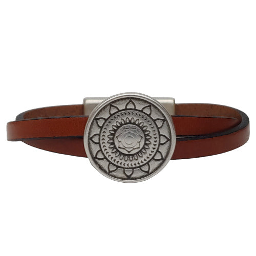 Mandala Leather Bracelet in Multiple Leather Colors
