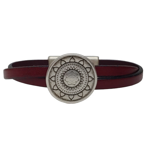 Mandala Leather Bracelet in Multiple Leather Colors