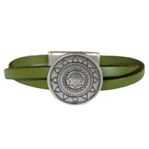 Mandala Leather Bracelet in Multiple Leather Colors