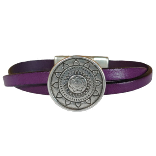 Mandala Leather Bracelet in Multiple Leather Colors