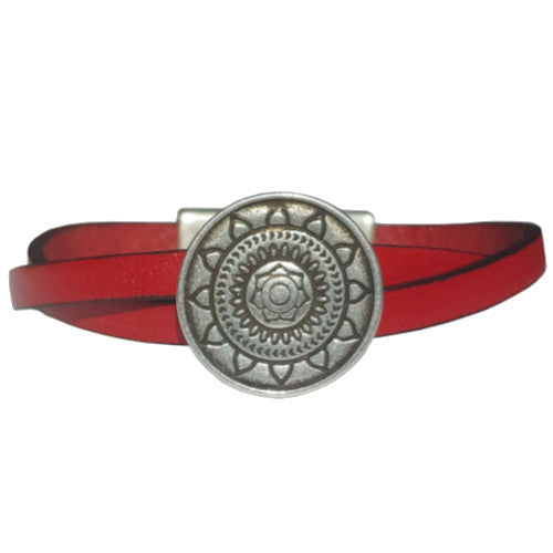 Mandala Leather Bracelet in Multiple Leather Colors