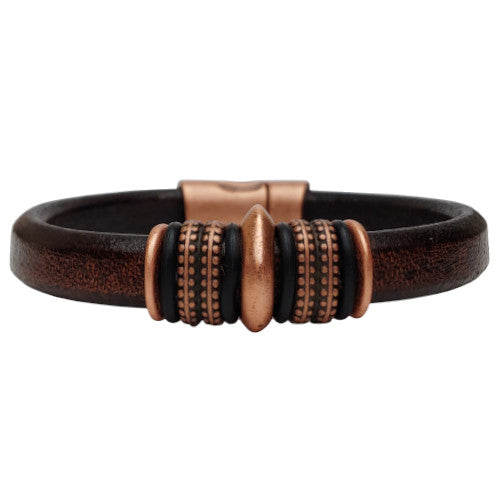 Copper Mars Leather Bracelet