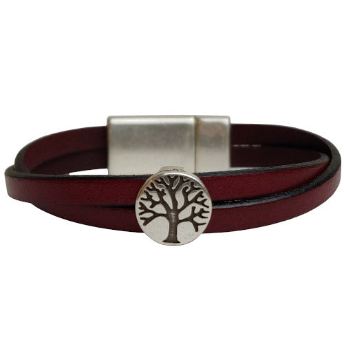 Tree of Life Leather Bracelet in Multiple Leather Colors
