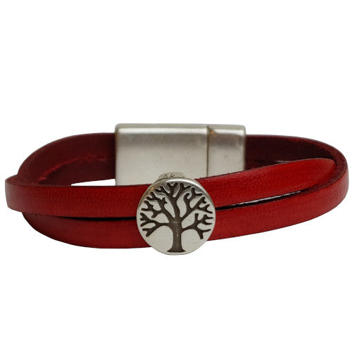 Tree of Life Leather Bracelet in Multiple Leather Colors