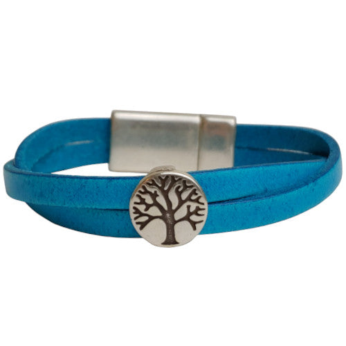 Tree of Life Leather Bracelet in Multiple Leather Colors