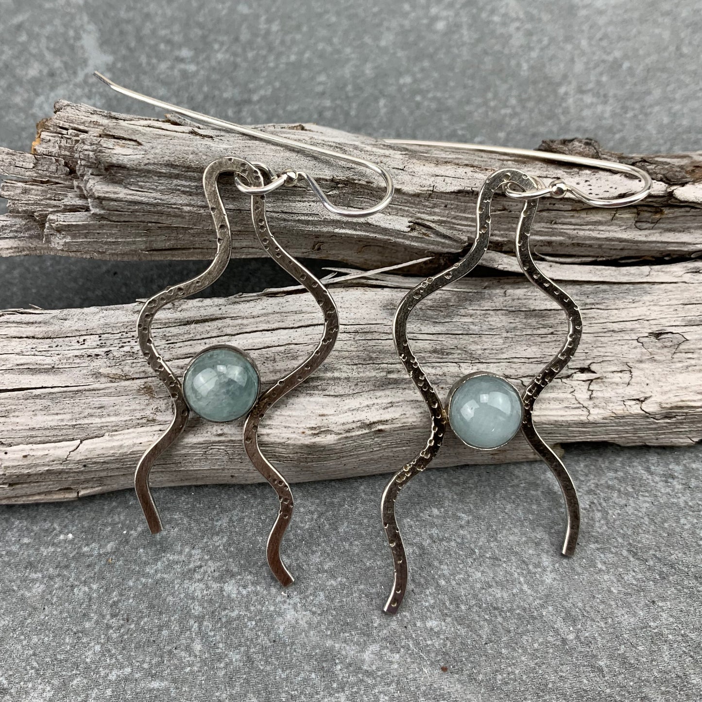 Sterling Silver Aquamarine Tentacles Earrings