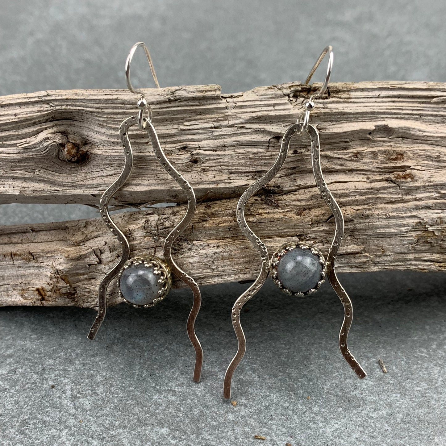 Sterling Silver Labradorite Tentacles Earrings