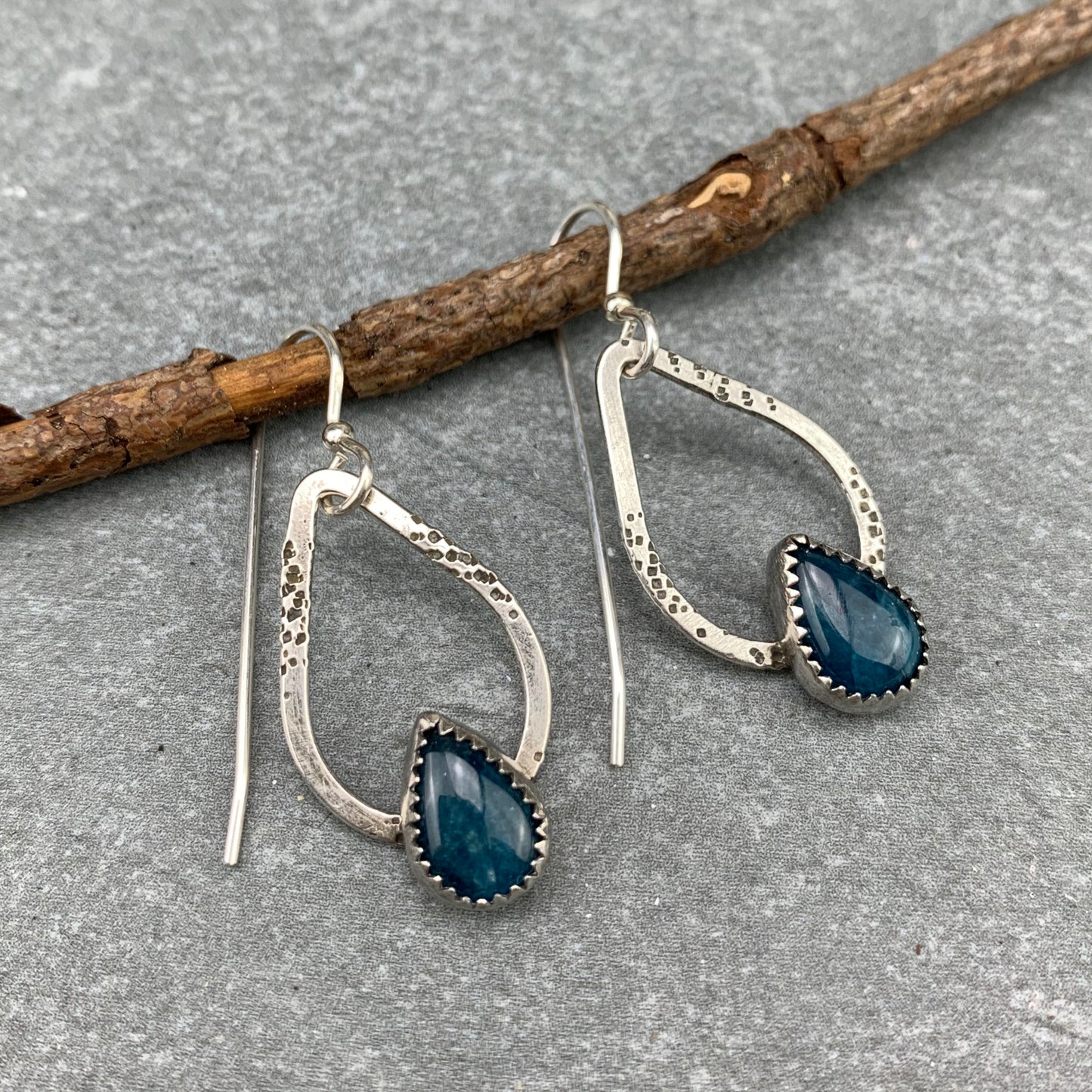 Sterling Silver Apatite Teardrop Earrings