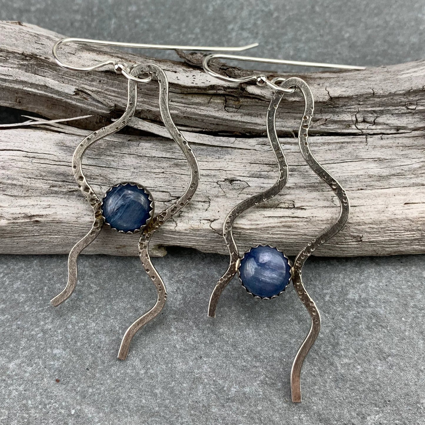 Sterling Silver Kyanite Tentacles Earrings