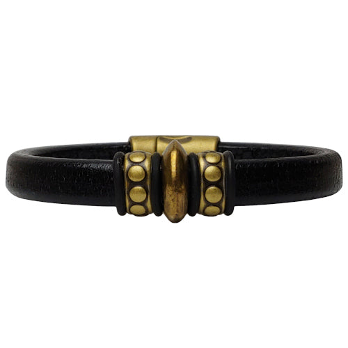 Brass Aries Leather Bracelet