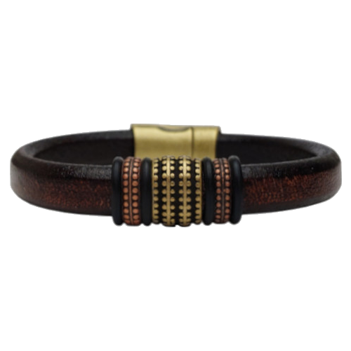 Brass Renegade Leather Bracelet