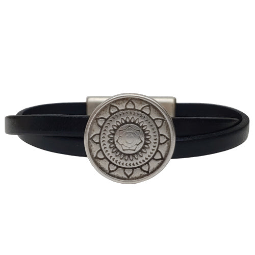 Mandala Leather Bracelet in Multiple Leather Colors