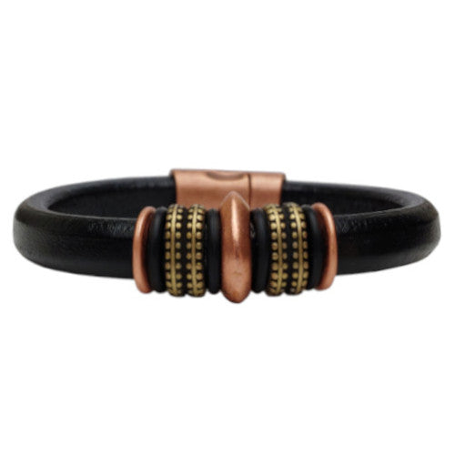 Brass Mars Leather Bracelet