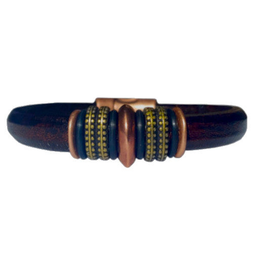 Brass Mars Leather Bracelet