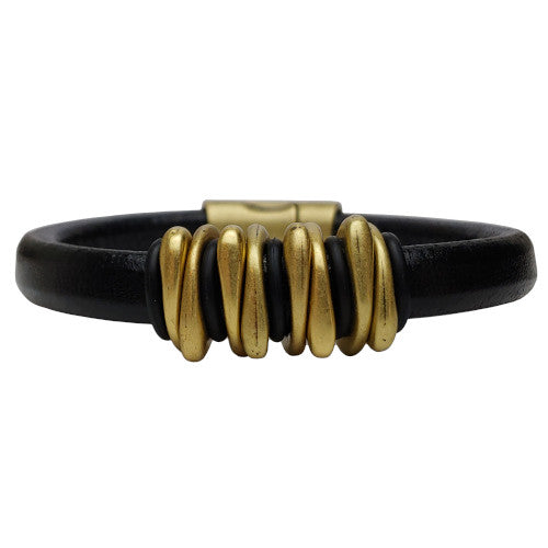 Brass Space Leather Bracelet