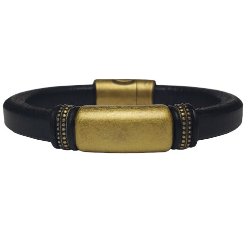 Brass Titan Leather Bracelet