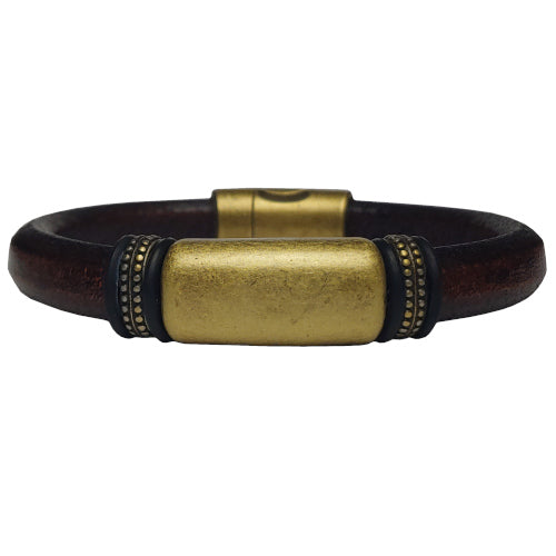 Brass Titan Leather Bracelet