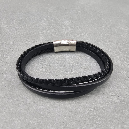 Palindrome Braided Leather Bracelet