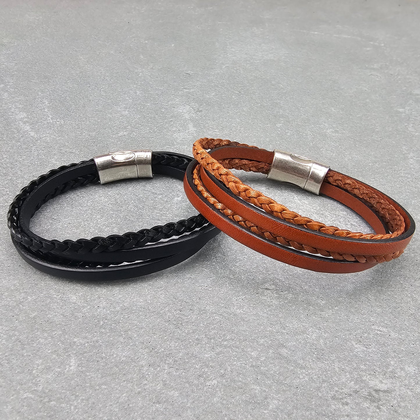 Palindrome Braided Leather Bracelet