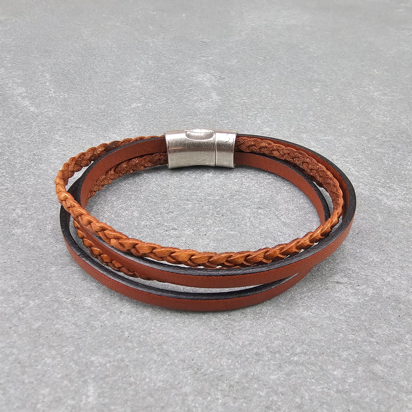 Palindrome Braided Leather Bracelet