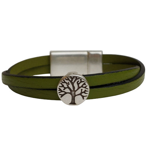 Tree of Life Leather Bracelet in Multiple Leather Colors