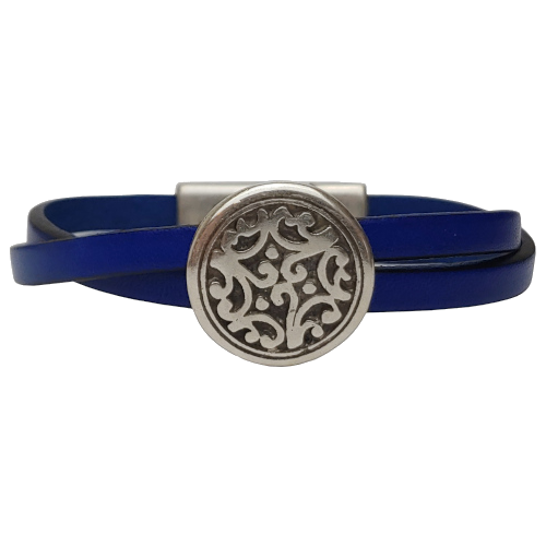 Floral Leather Bracelet in Multiple Leather Colors
