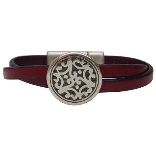 Floral Leather Bracelet in Multiple Leather Colors
