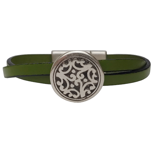 Floral Leather Bracelet in Multiple Leather Colors