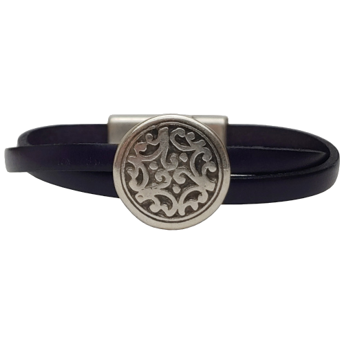 Floral Leather Bracelet in Multiple Leather Colors