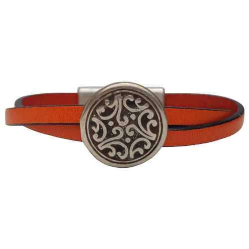 Floral Leather Bracelet in Multiple Leather Colors
