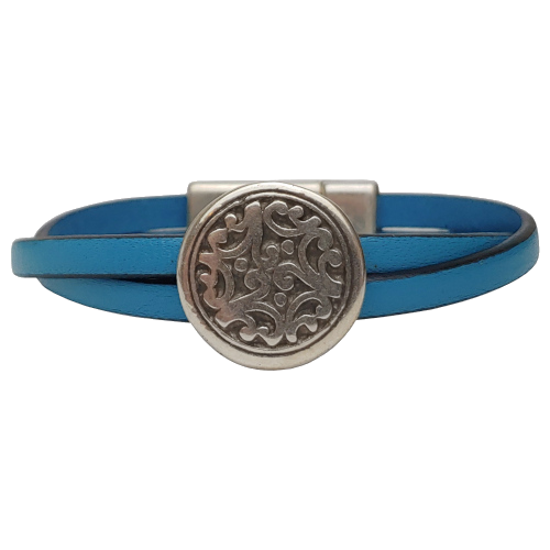 Floral Leather Bracelet in Multiple Leather Colors