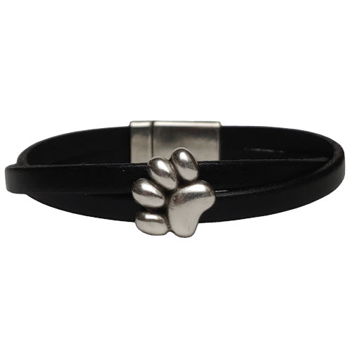 Dog Paw Leather Bracelet in Multiple Leather Colors