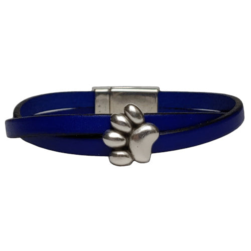 Dog Paw Leather Bracelet in Multiple Leather Colors