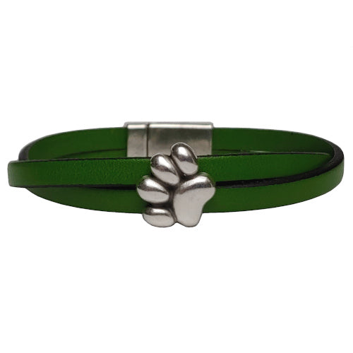 Dog Paw Leather Bracelet in Multiple Leather Colors