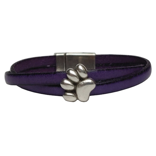 Dog Paw Leather Bracelet in Multiple Leather Colors