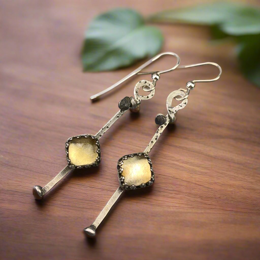 Sterling Silver Citrine Palos Earrings