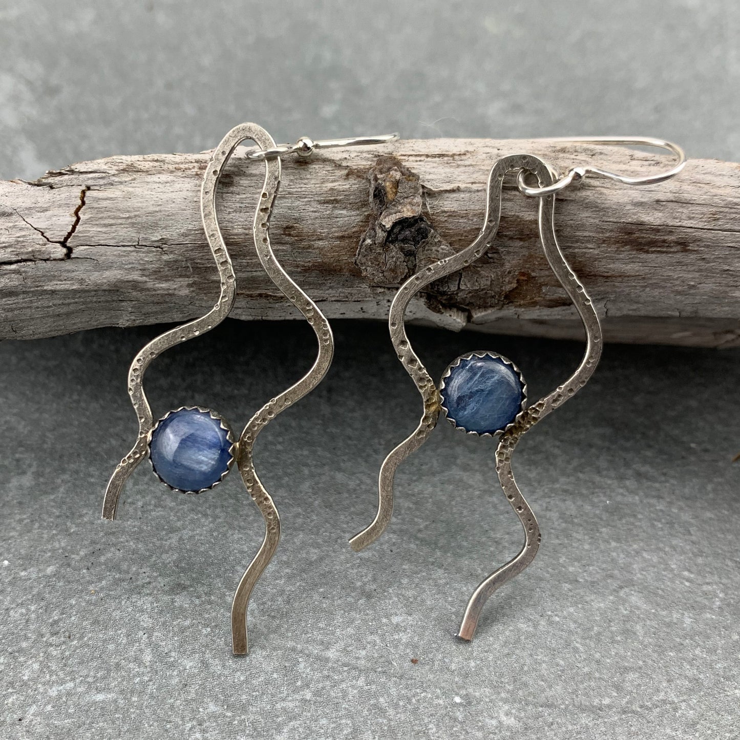 Sterling Silver Kyanite Tentacles Earrings