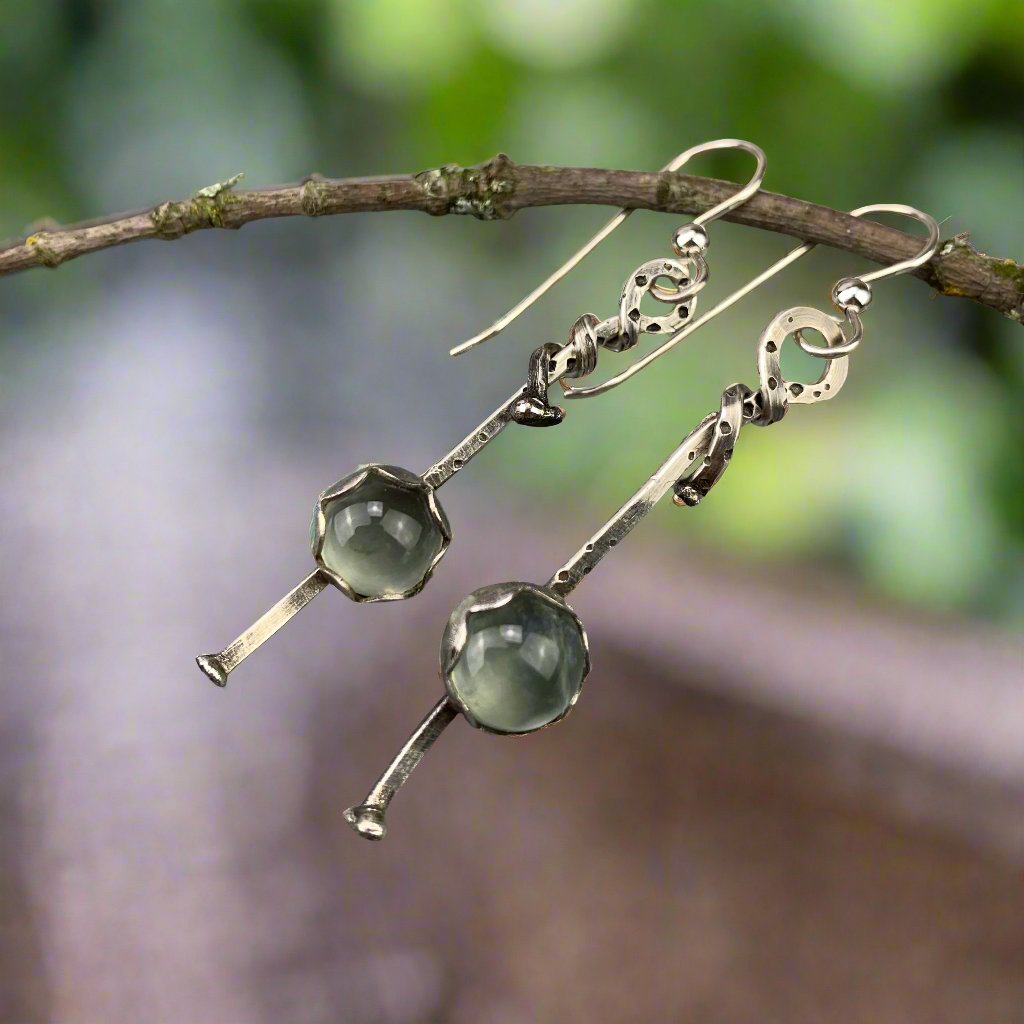 Sterling Silver Prehnite Palos Earrings