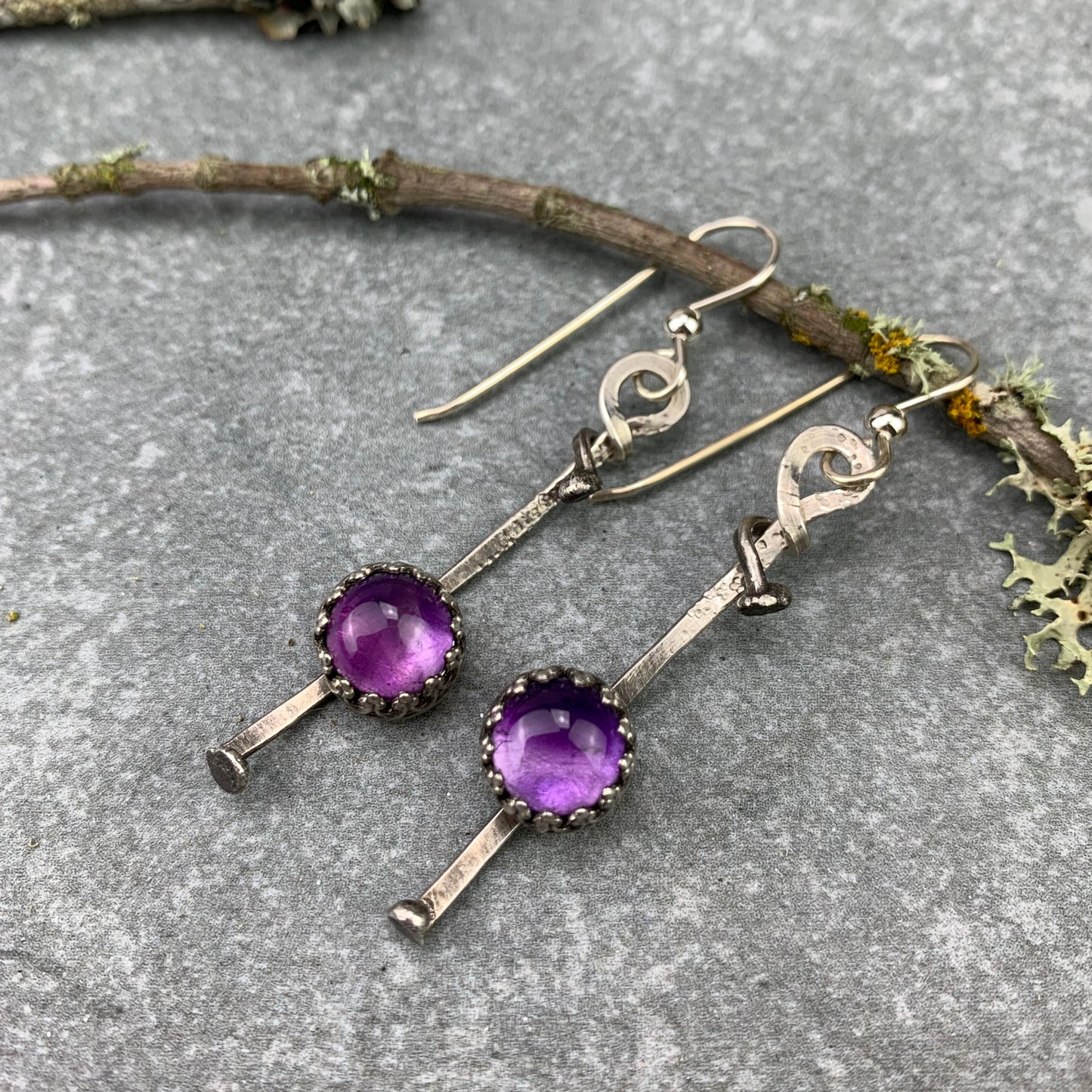 Sterling Silver Amethyst Palos Earrings