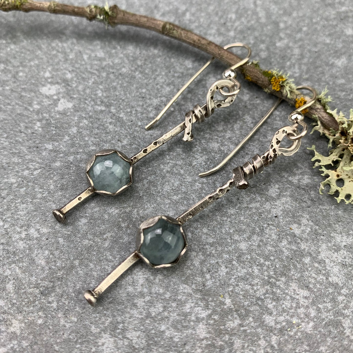 Sterling Silver Aquamarine Palos Earrings